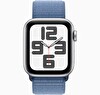 Apple Watch SE 2. Nesil 2023 GPS +Cellular 40 MM Gümüş Rengi Alüminyum Kasa ve Buz Mavisi Spor Loop