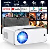 Groview - Wi-Fi ve Bluetooth Özellikli Android TV 9.0 Mini Projektör