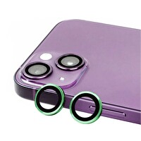 Smcase iPhone 14 Cl-07 Kamera Metal Koruyucu Yeşil