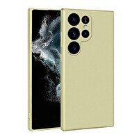 Gpack Samsung Galaxy S23 Ultra Kılıf Kamera Korumalı Premier Mat Silikon Gold