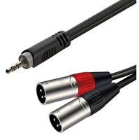 Roxtone RX-K13603 3 Metre 3.5 MM Stereo PC-Çift XLR Erkek Hazır Kablo