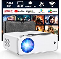 Groview - Wi-Fi ve Bluetooth Özellikli Android TV 9.0 Mini Projektör