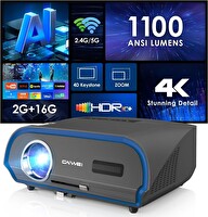 Pxodyda 4K Yüksek Parlaklıkta Wi-Fi-Bluetooth Dış Mekan Projektörü