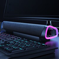 Ally RGB Bas Soundbar TV Ses Sistemi ve Bilgisayar Masaüstü Bluetooth Hoparlör Subwoofer Siyah