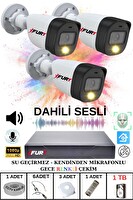 Fury 3'lü Sesli Gece Renkli Görüş Güvenlik Kamerası Su Geçirmez Güvenlik Kamerası Seti 1 TB