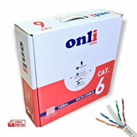 Onli 23AWG UTP CAT6 Yerli Üretim 100 M Gri Network Kablosu