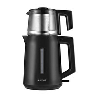 Arçelik K 3281 C 1650 W Cam Demlikli Siyah Çay Makinesi